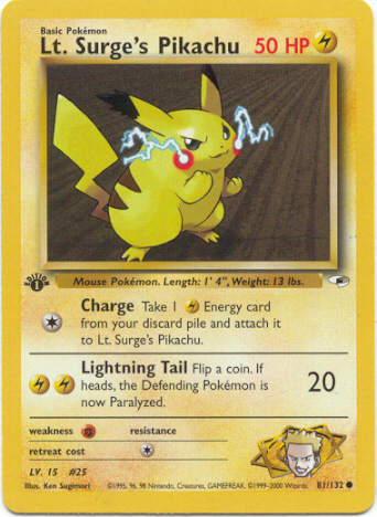 081 Lt. Surge's Pikachu